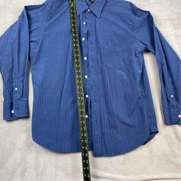 J. Crew Men's Shirt Medium 15-15.5 Blue Plaid Long Sleeve Button-Down - Picture 6 of 6